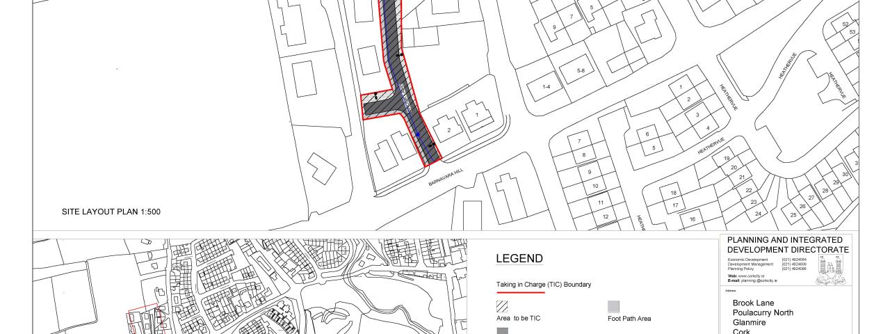 Notice of Intention to Take in Charge Brook Lane, Poulacurry North, Glanmire, Cork.